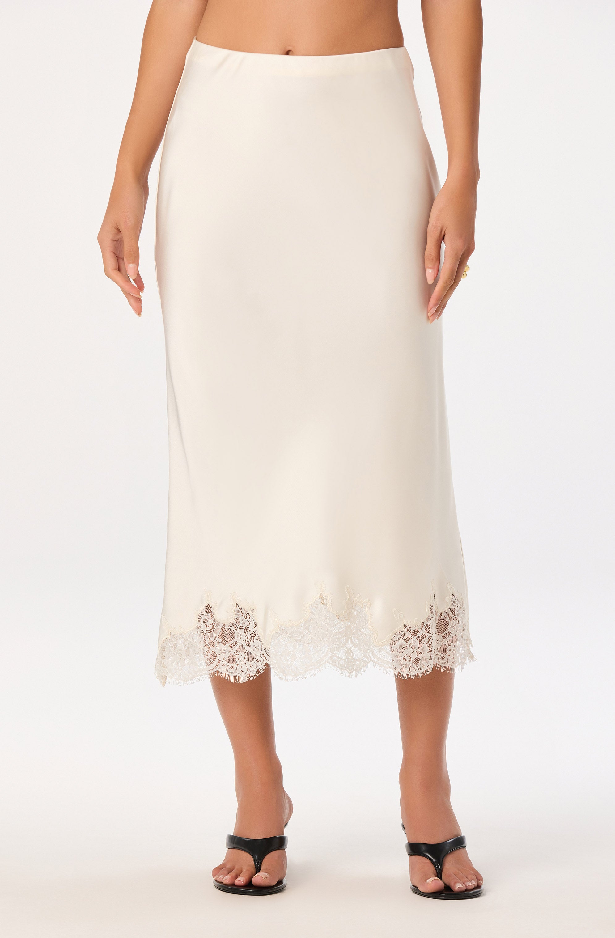 Blossom Lace Hem Midi Skirt