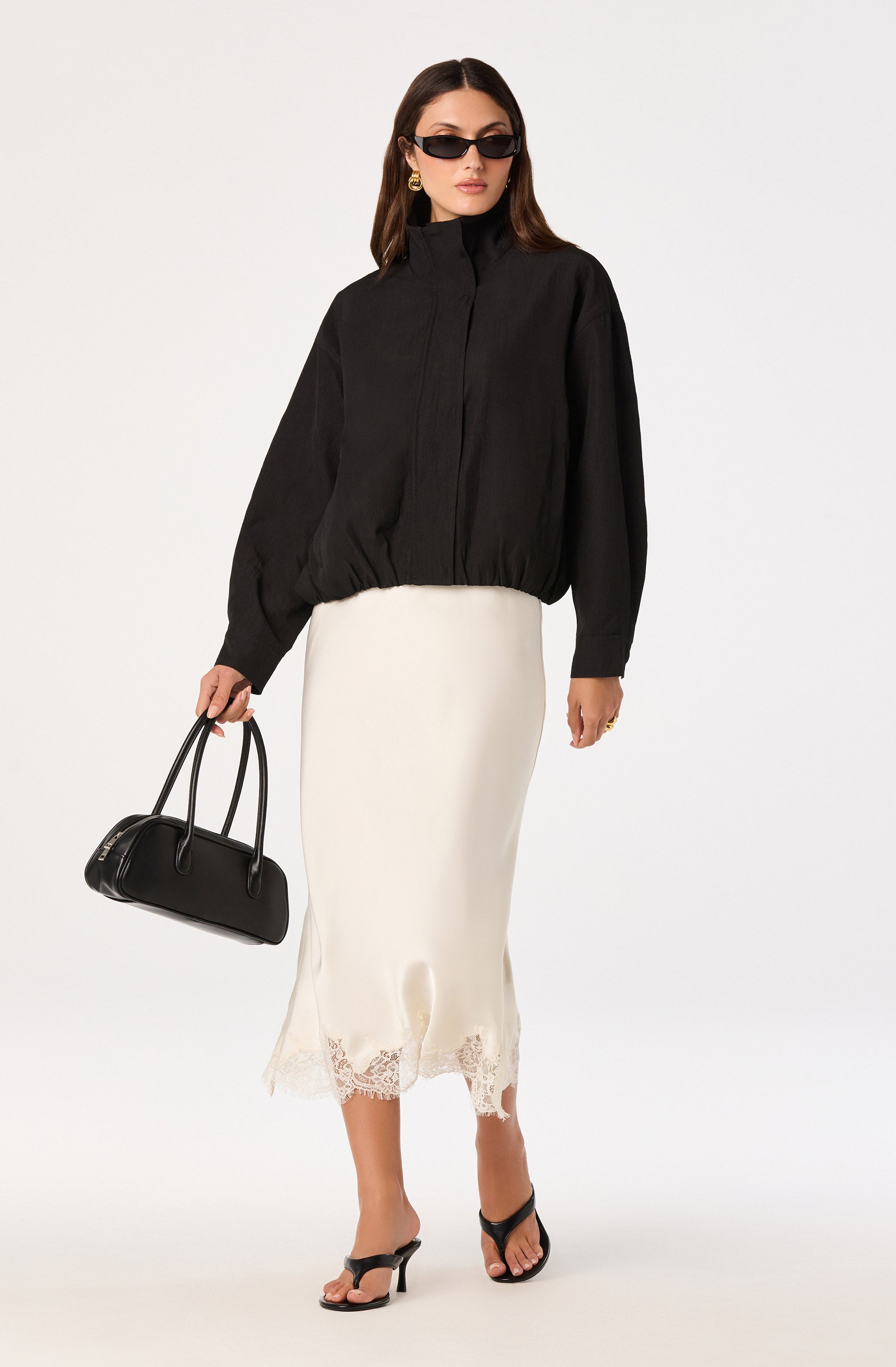 Blossom Lace Hem Midi Skirt