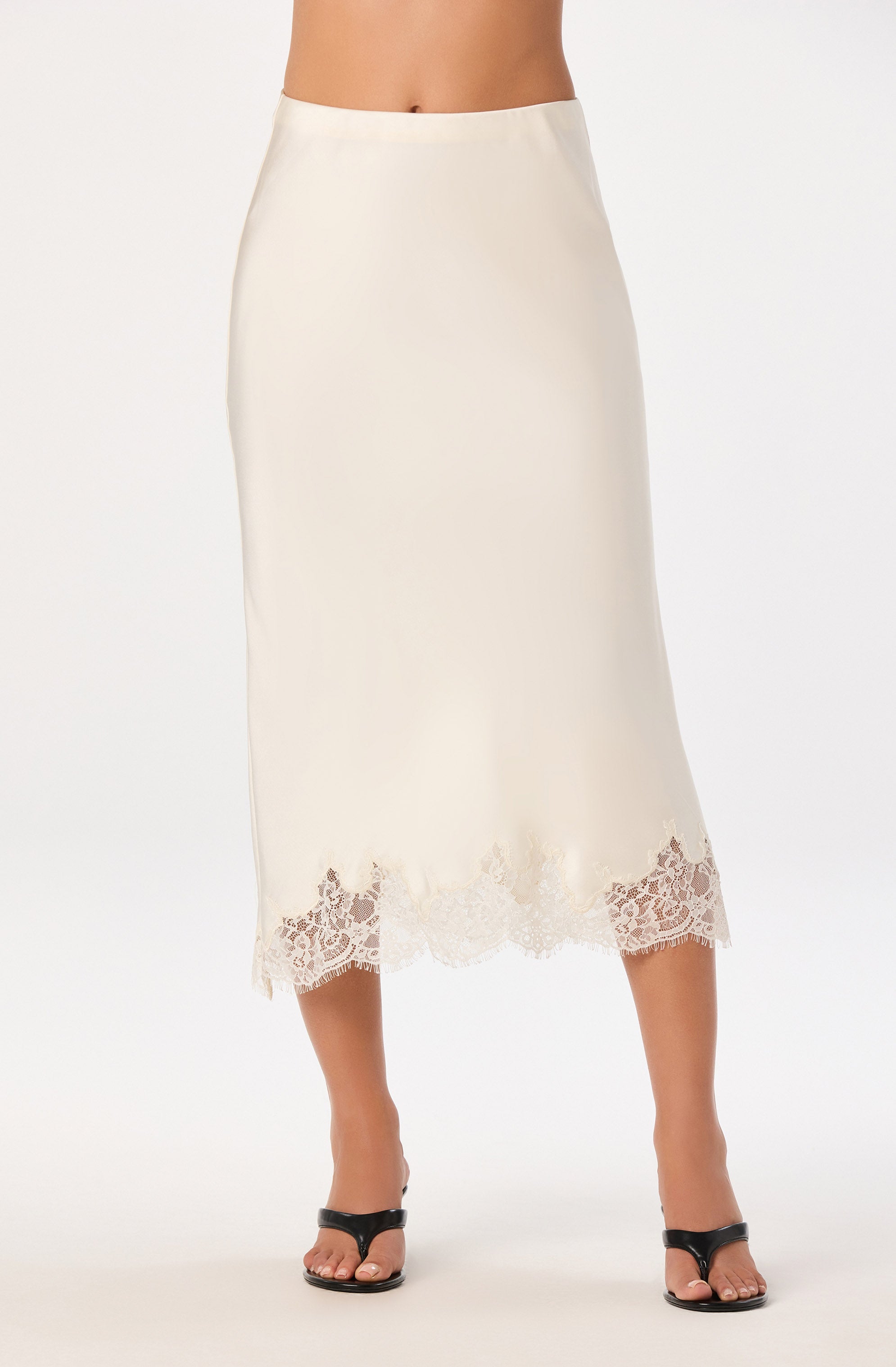 Blossom Lace Hem Midi Skirt