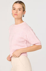 Colette Flecked Knit Short Sleeve Sweater