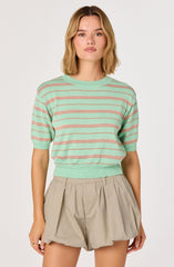 Colette Striped Knit Crew Neck Sweater