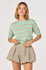 Colette Striped Knit Crew Neck Sweater