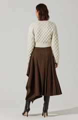 Caila Cable Knit Cropped Sweater