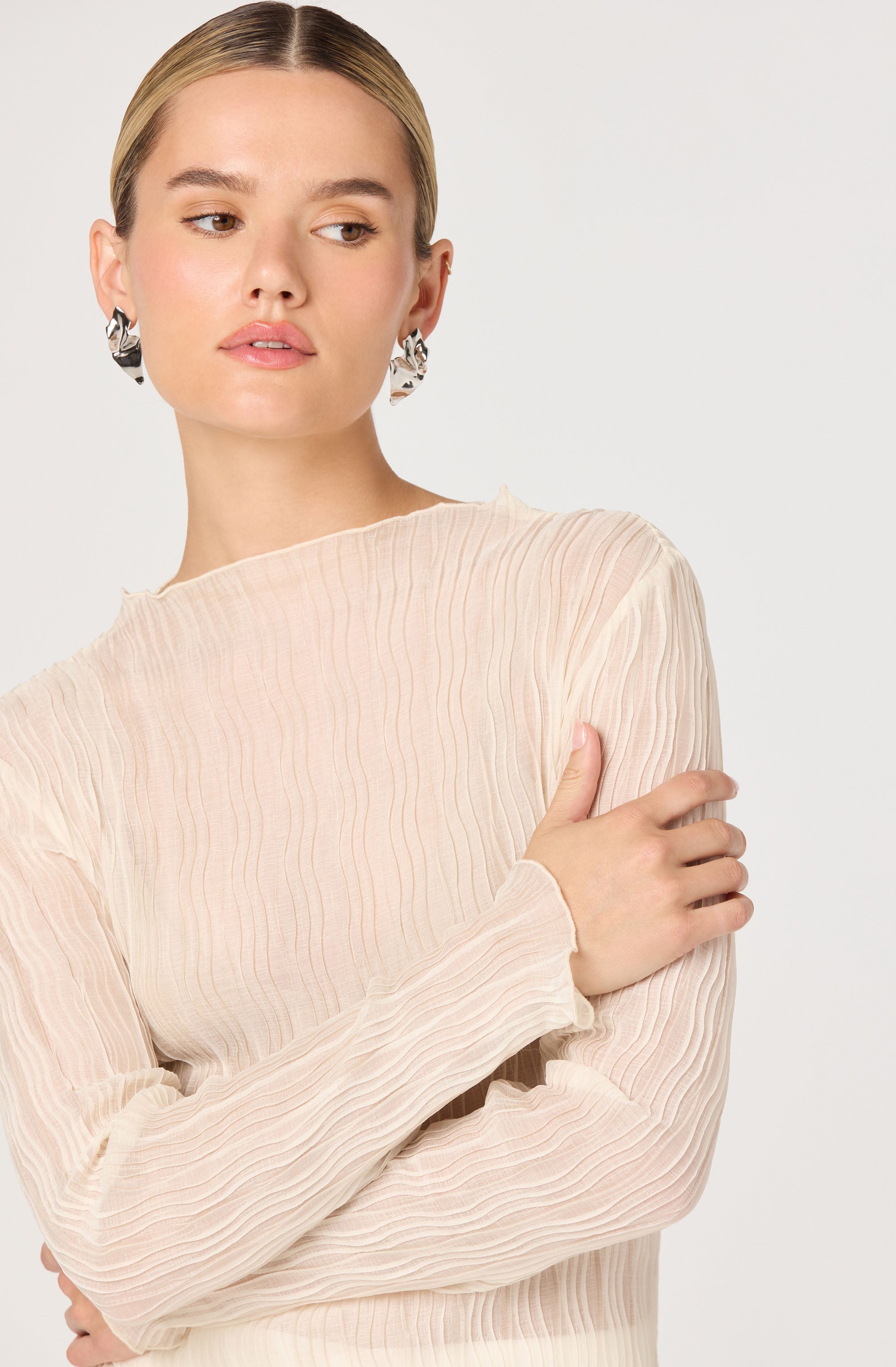 Eska Pliss茅 Long Sleeve Top