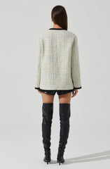Editha Contrast Tweed Coat