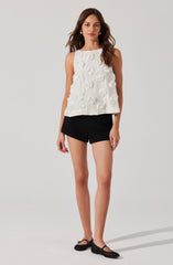 Floria 3D Floral Appliqu茅 Top