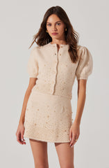 Joly Pearl Embellished Cardigan