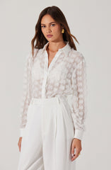 Ioannis 3D Floral Appliqu茅 Shirt
