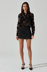 Ioannis Sheer 3D Floral Shirt