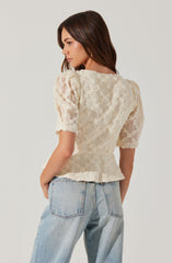 Cherian Floral Appliqu茅 Lace Top