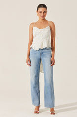 Everli Floral Appliqu茅 Camisole Top