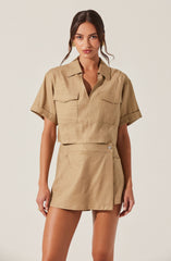 Deborah Linen Blend Safari Top