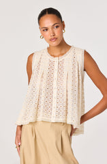 Alisa Embroidered Eyelet High-Low Top