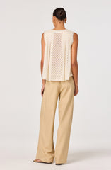 Alisa Embroidered Eyelet High-Low Top