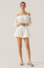 Brissa Eyelet Off Shoulder Top