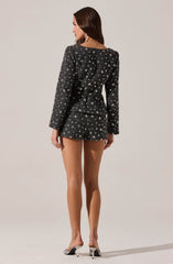 Carolyn Embellished Pleated Belted Blazer