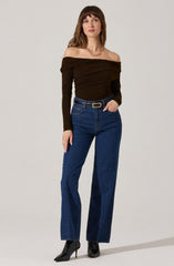 Datia Ruched Off Shoulder Top