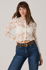 Antoinette Embellished Floral Lace Top