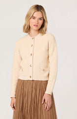 Darthy Textured Knit Crest Button Lady Jacket