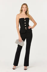 Annemarie Strapless Button Detail Top