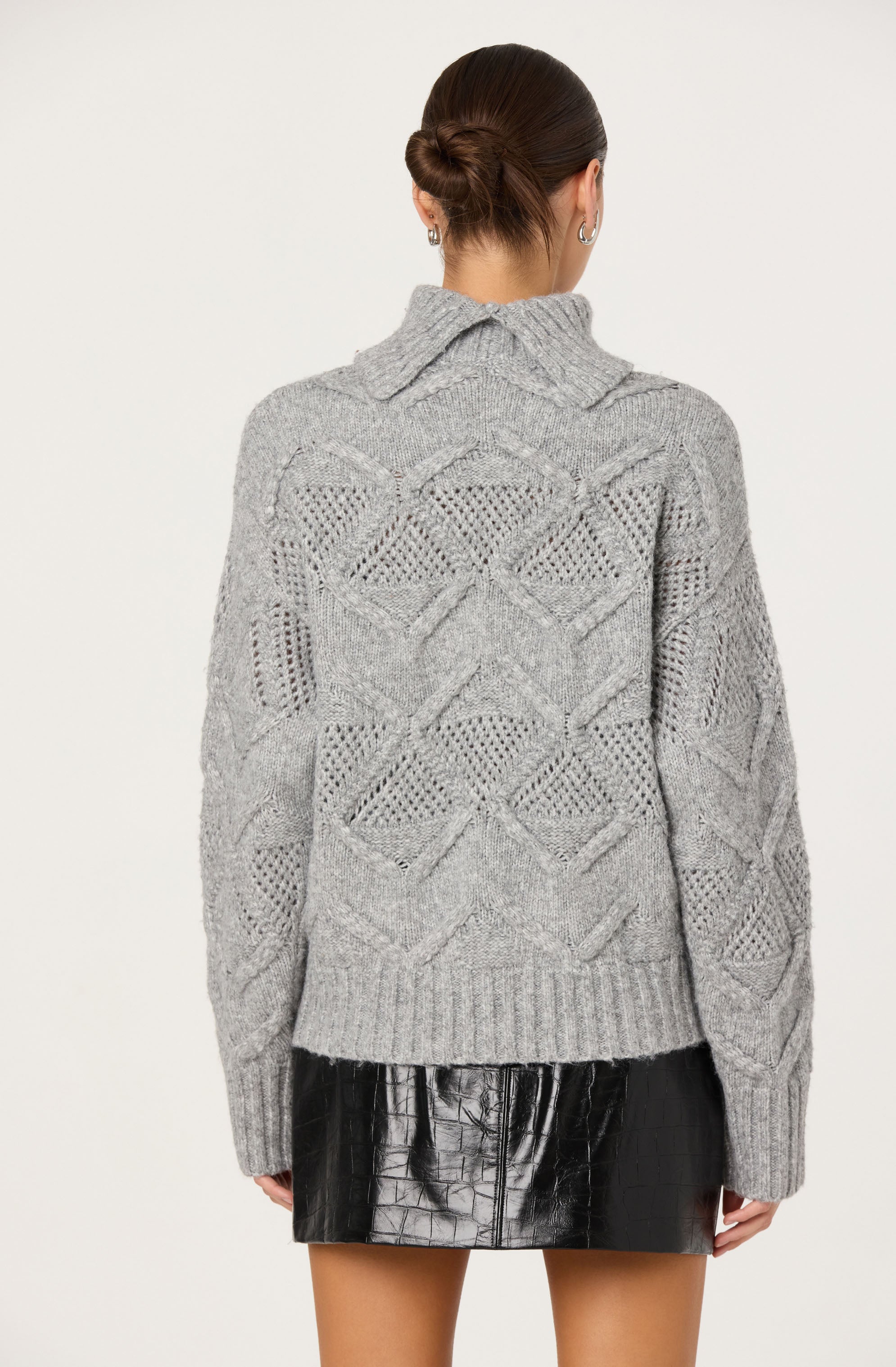 Janeth Diamond Knit Turtleneck Sweater