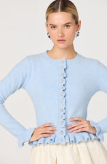 Eowyn Brushed Knit Pearl Button Cardigan