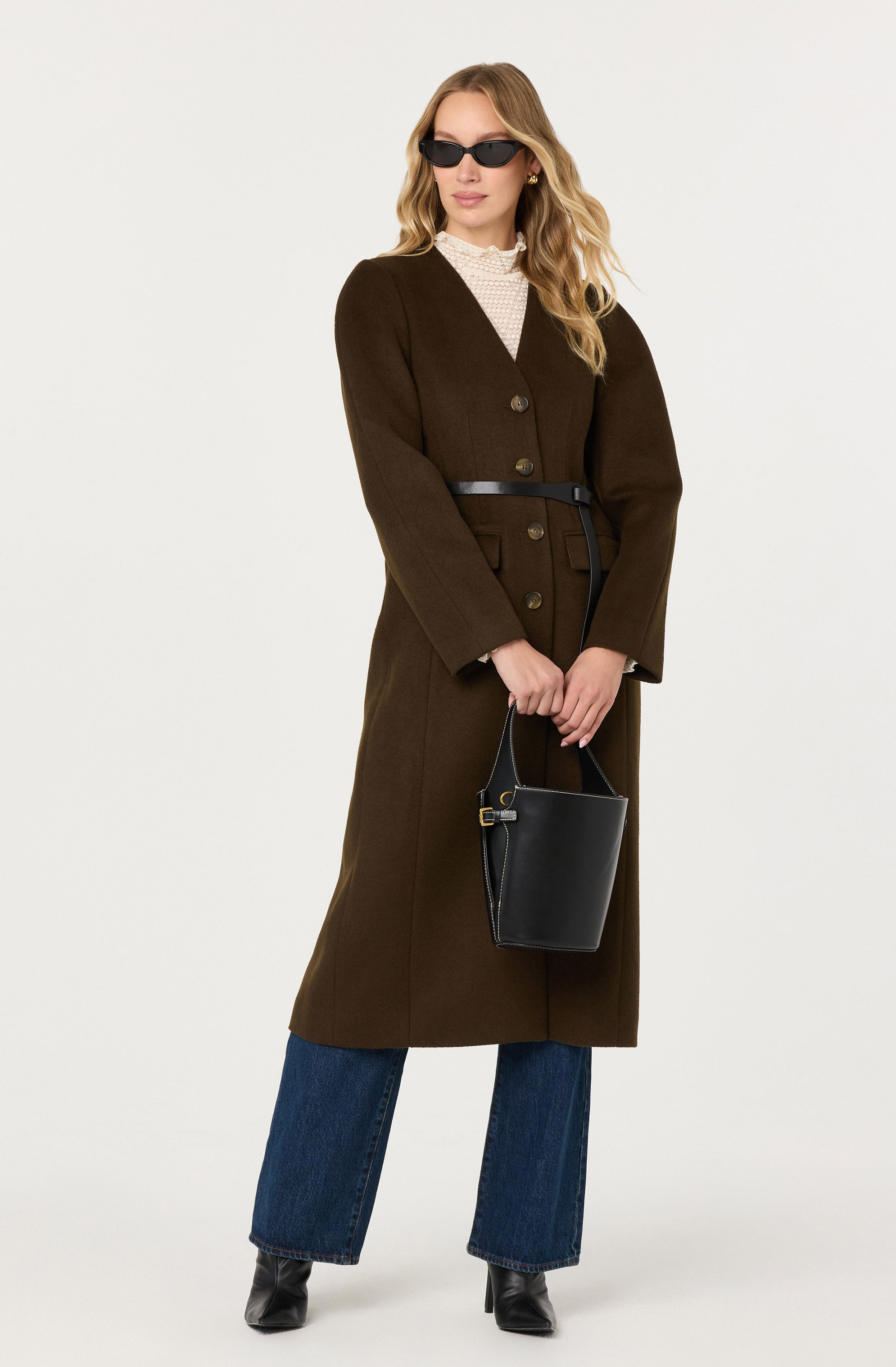 Glorimar Belted Longline Coat