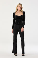 Dariana Velvet Long Sleeve Top