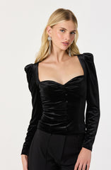 Dariana Velvet Long Sleeve Top