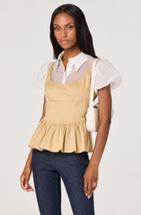 Carrington Mixed Media Layered Peplum Top