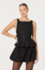 Alea Floral Textured Peplum Top