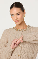 Cathryn Embellished Cable Knit Cardigan