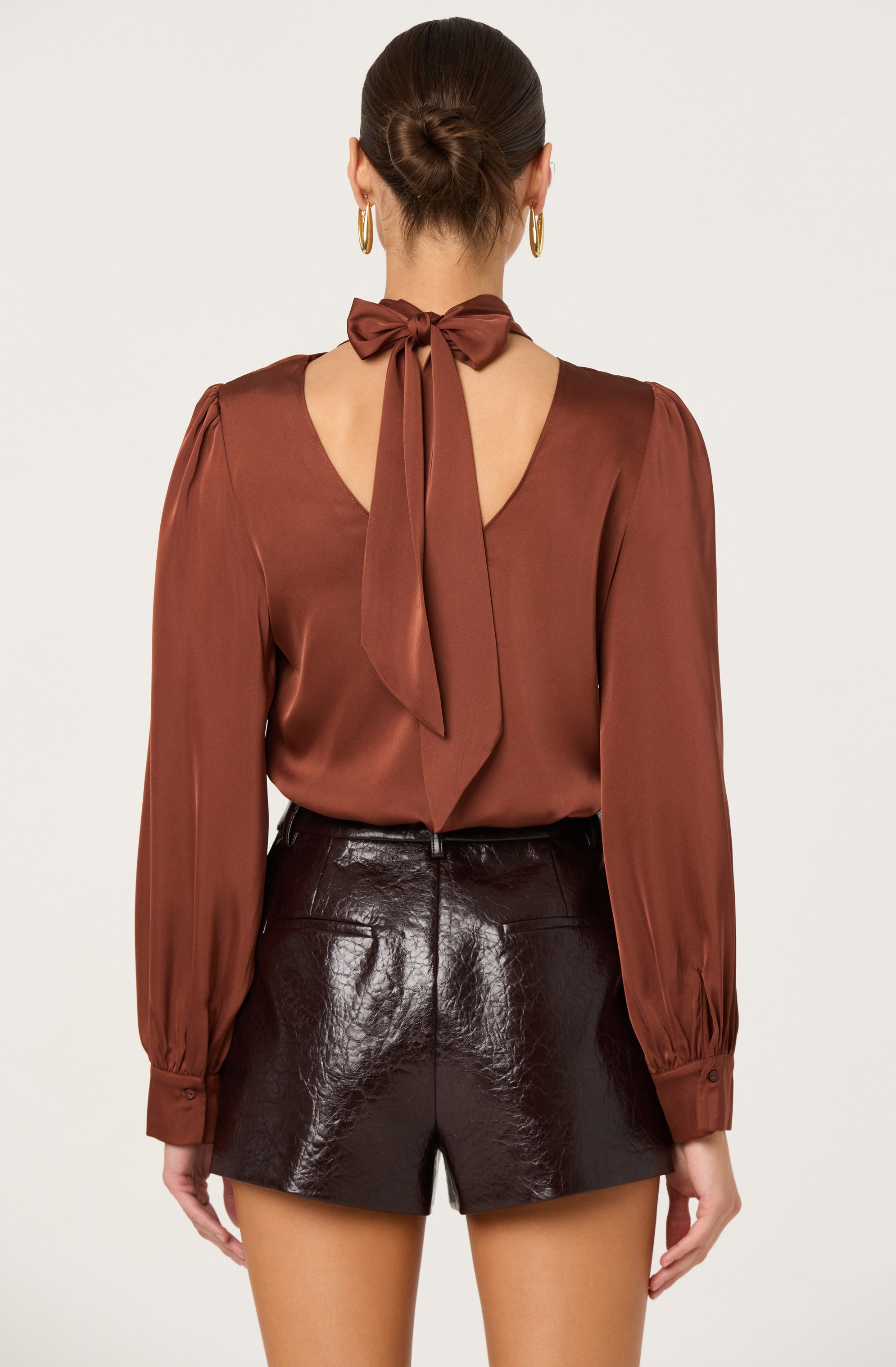 Ivonne High-Neck Satin Top