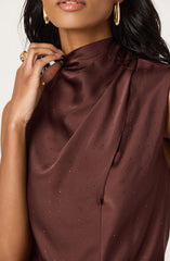 Inaya Satin Rhinestone Embellished Top