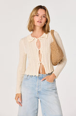 Fannie Cable-Knit Tie-Front Cardigan