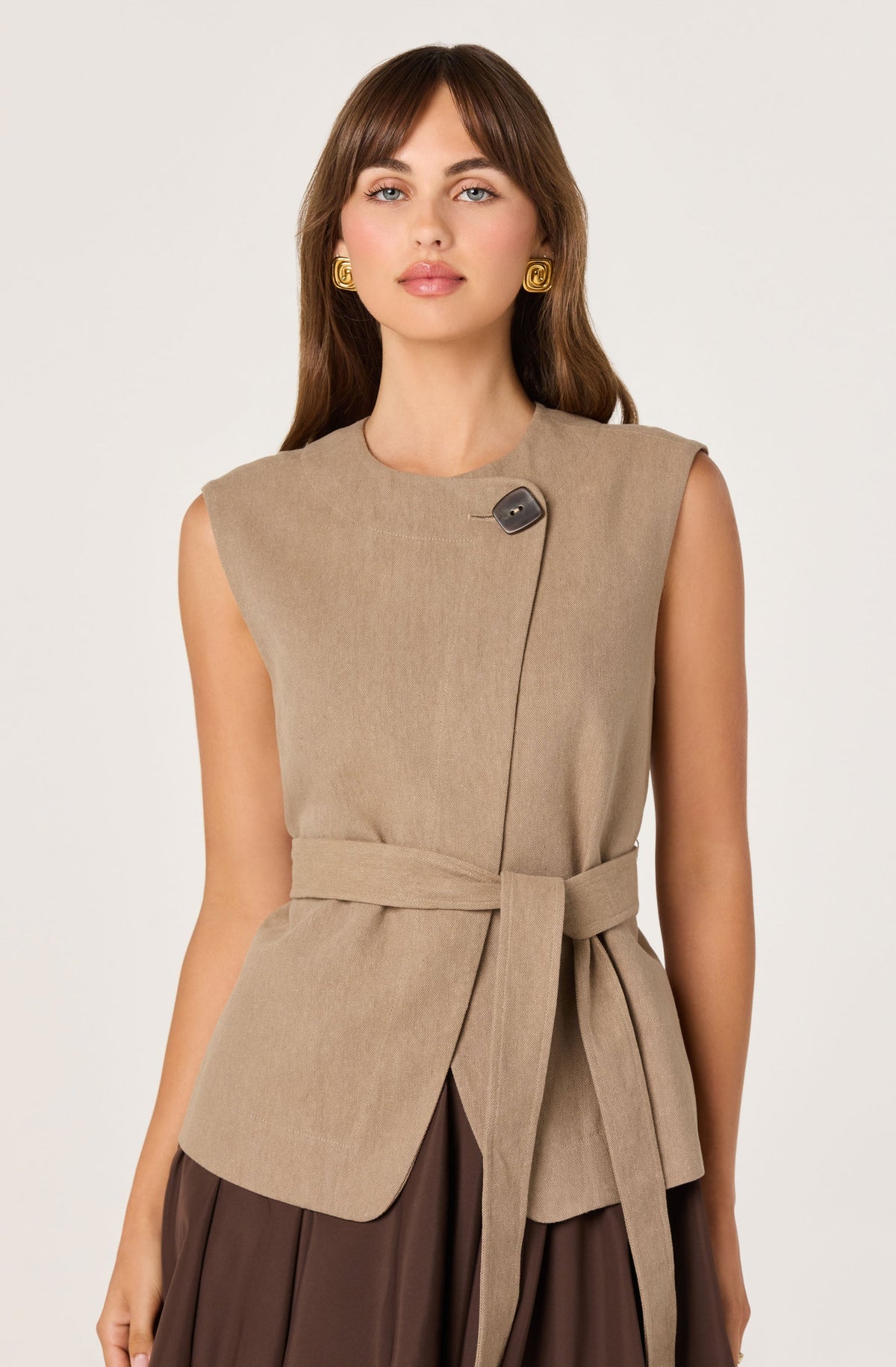 Darrien Belted Asymmetric Vest