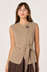 Darrien Belted Asymmetric Vest
