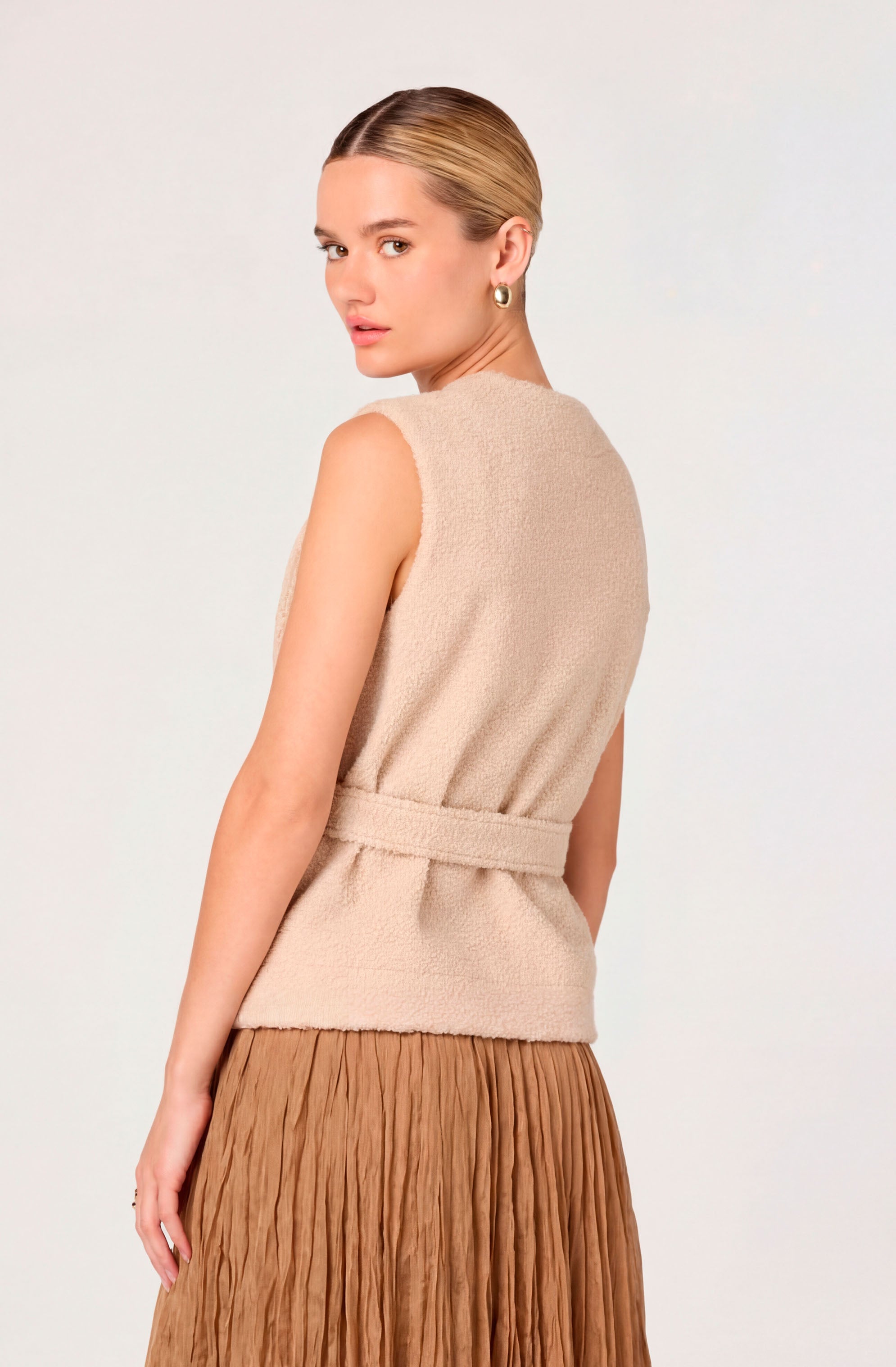 Darrien Teddy Fleece Wrap Vest