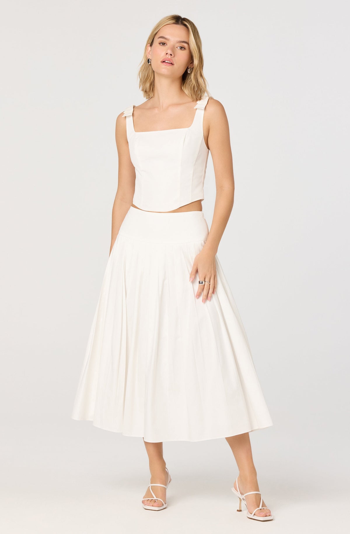Alexcia Bow-Strap Cropped Corset Top