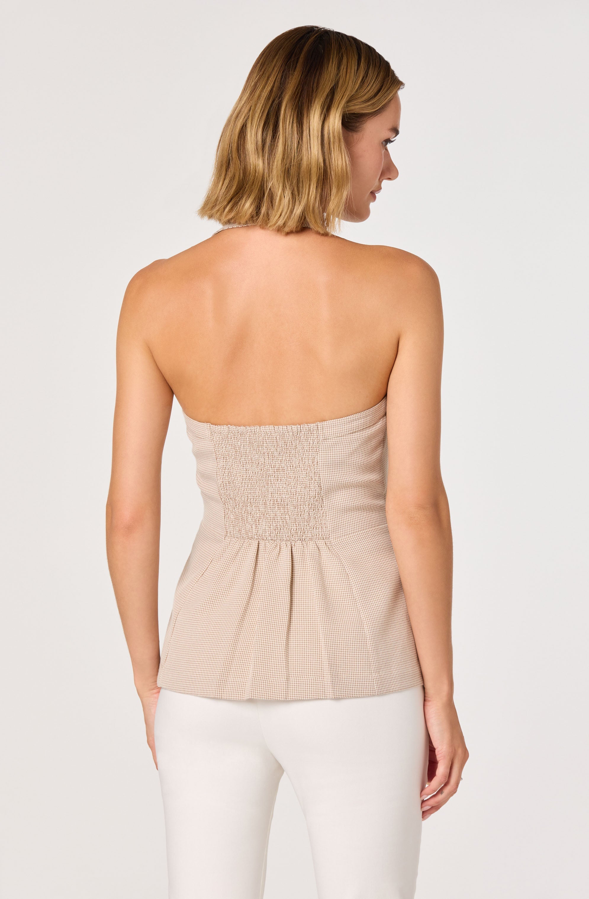 Cithara Checker Longline Halter Vest Top