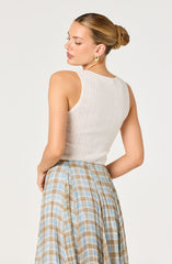 Alyse Pointelle Knit Sleeveless Top