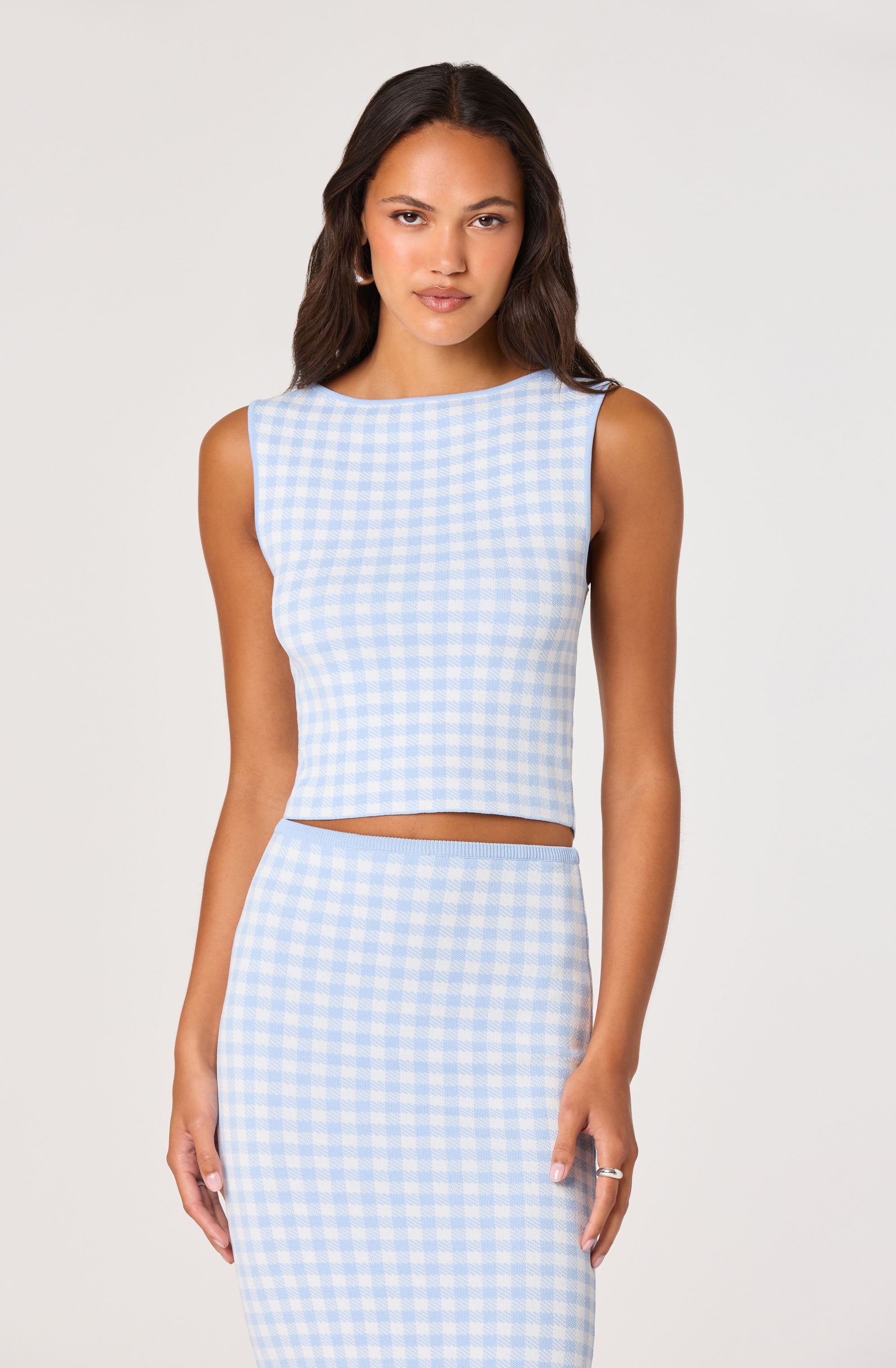 Babbett Gingham Knit Top