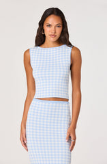 Babbett Gingham Knit Top