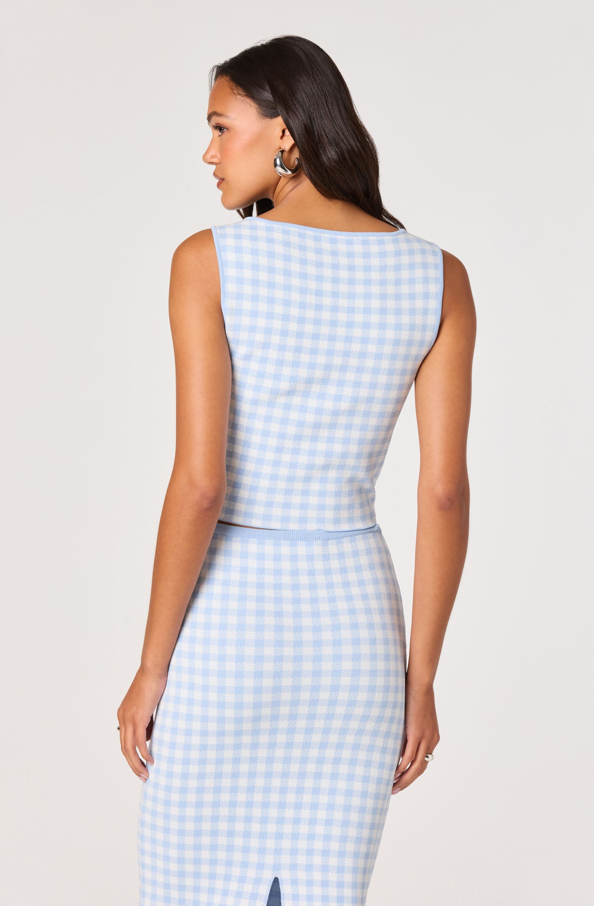Babbett Gingham Knit Top