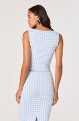 Babbett Gingham Knit Top