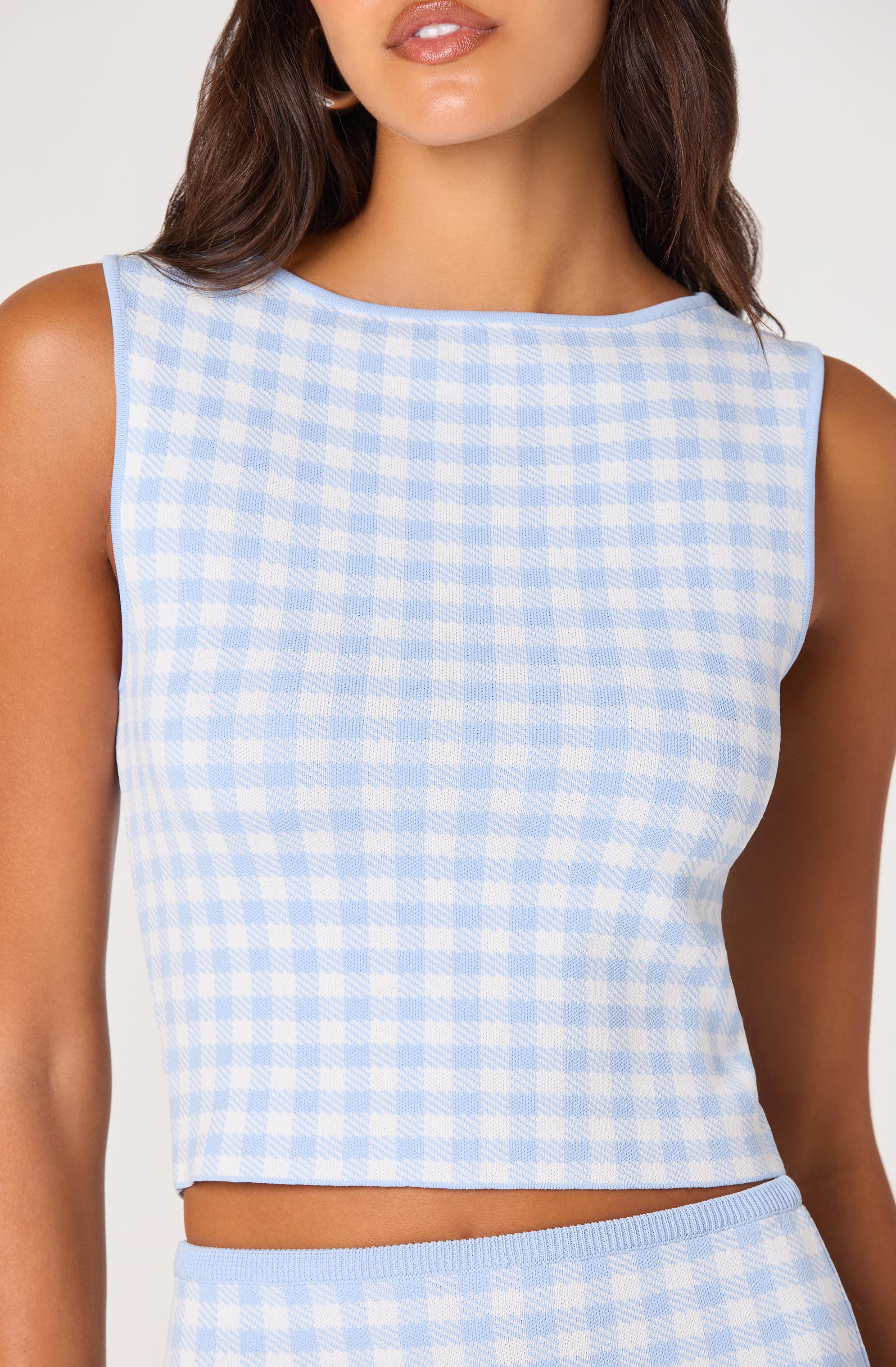 Babbett Gingham Knit Top