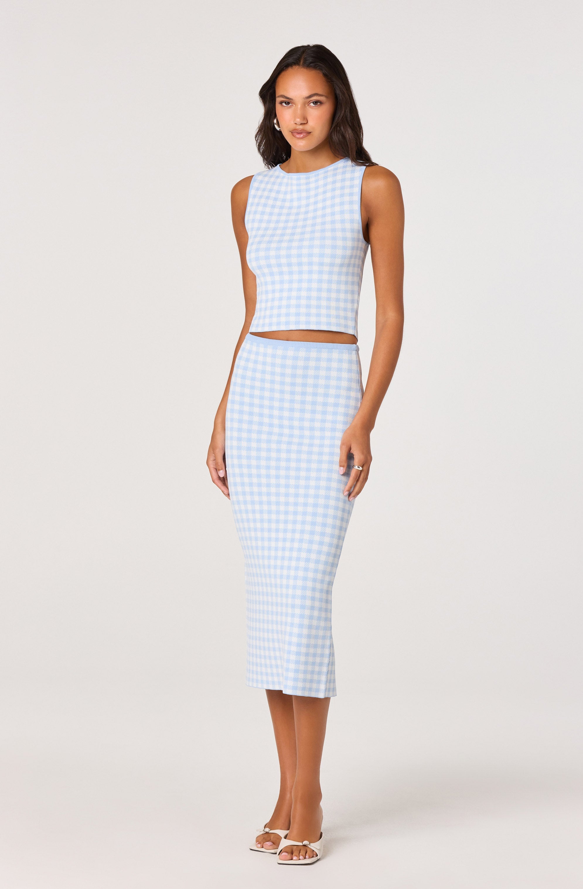 Babbett Gingham Knit Top