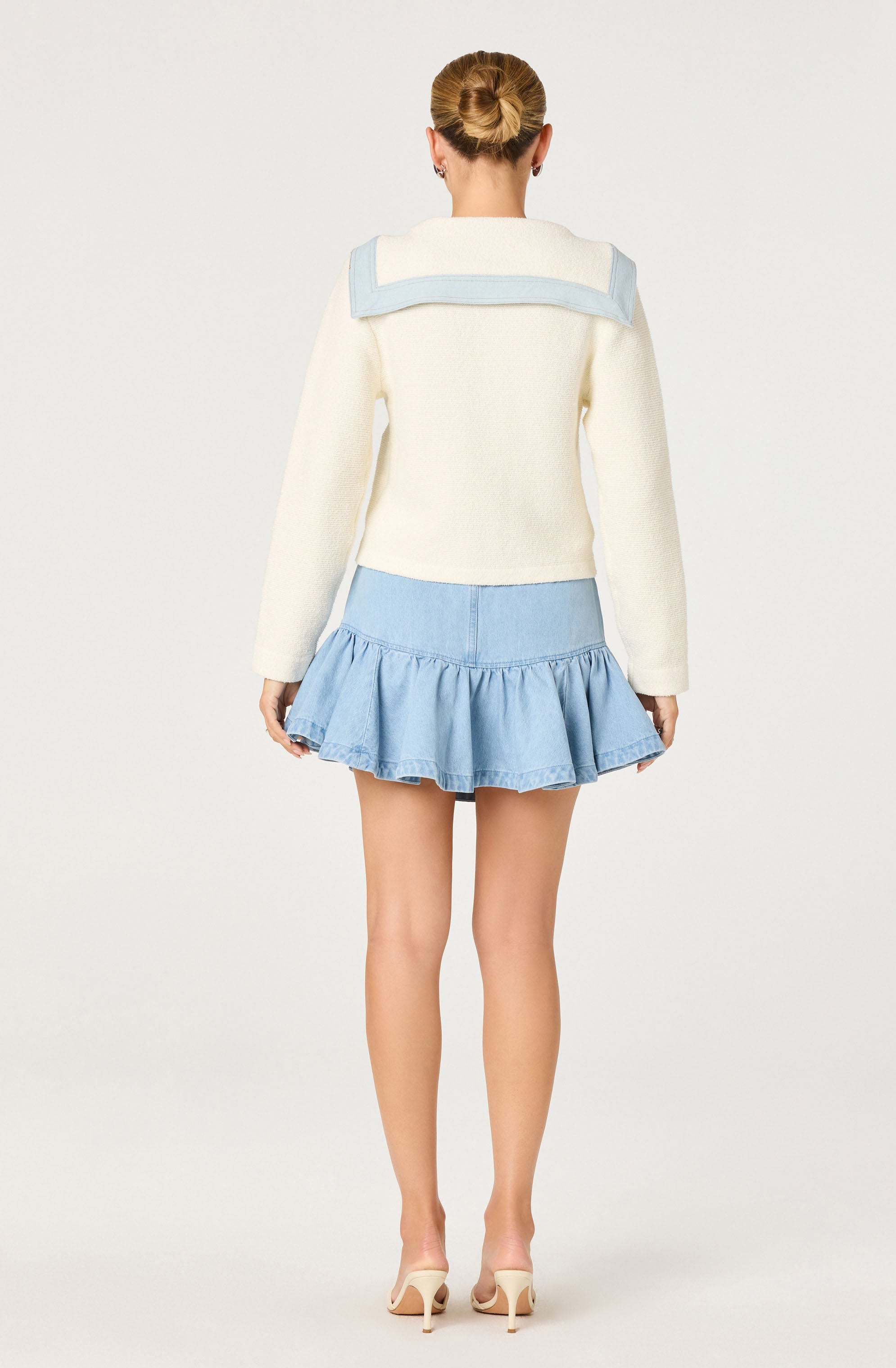 Briley Terry Knit Denim Trim Cardigan