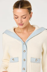 Briley Terry Knit Denim Trim Cardigan