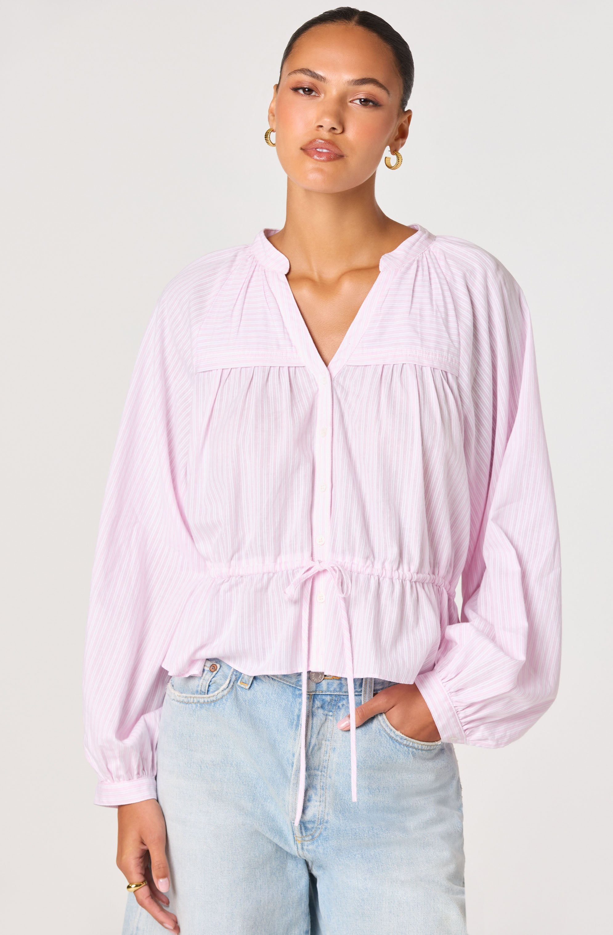 Jessalyn Striped Peasant Top